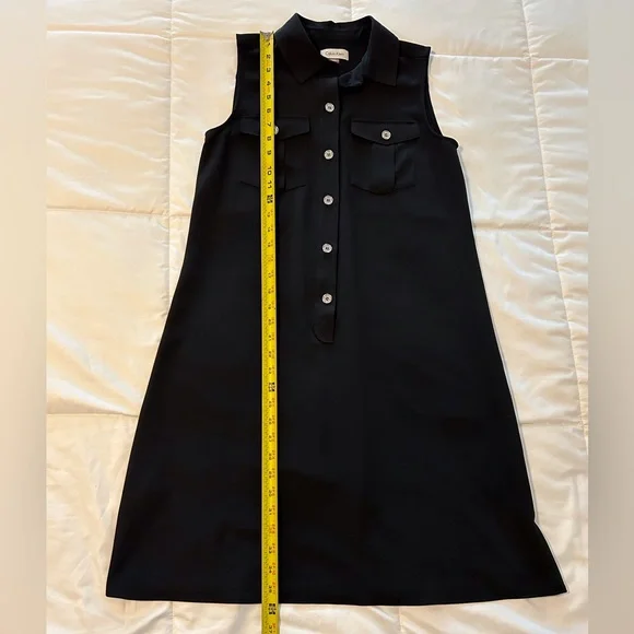 Calvin Klein Women’s Black Sleeveless Dress with Silver Buttons. Size 4 - Picture 4 of 8